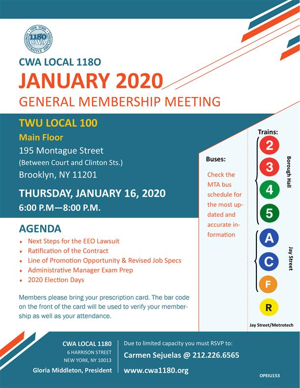 Jan membership meeting