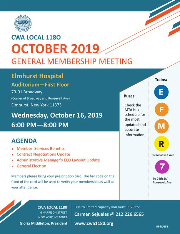 Oct General Membership Meeting